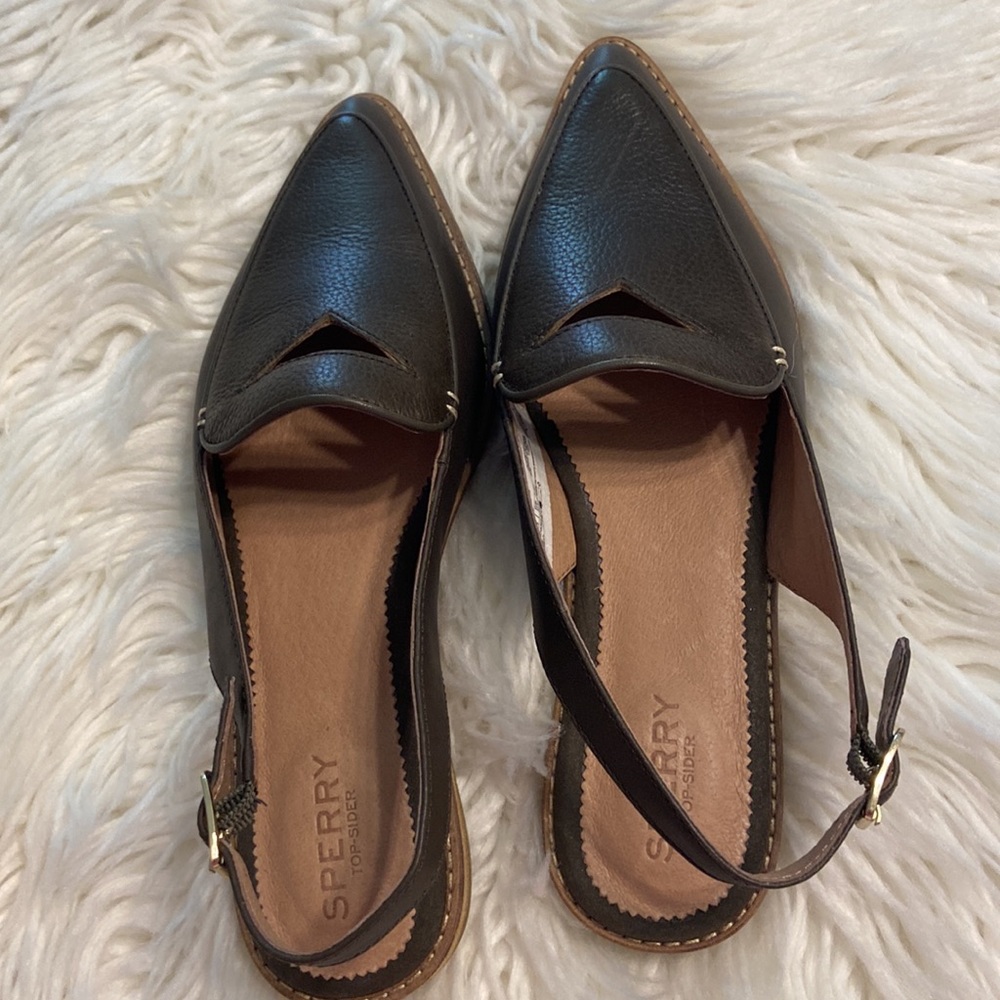 SPERRY Shoes size 7 BNWOT color dark green so beautiful leather upper - Picture 10 of 16